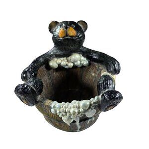 Planter trinket holder soap dish bear bubble bath Rustic anthropomorphic